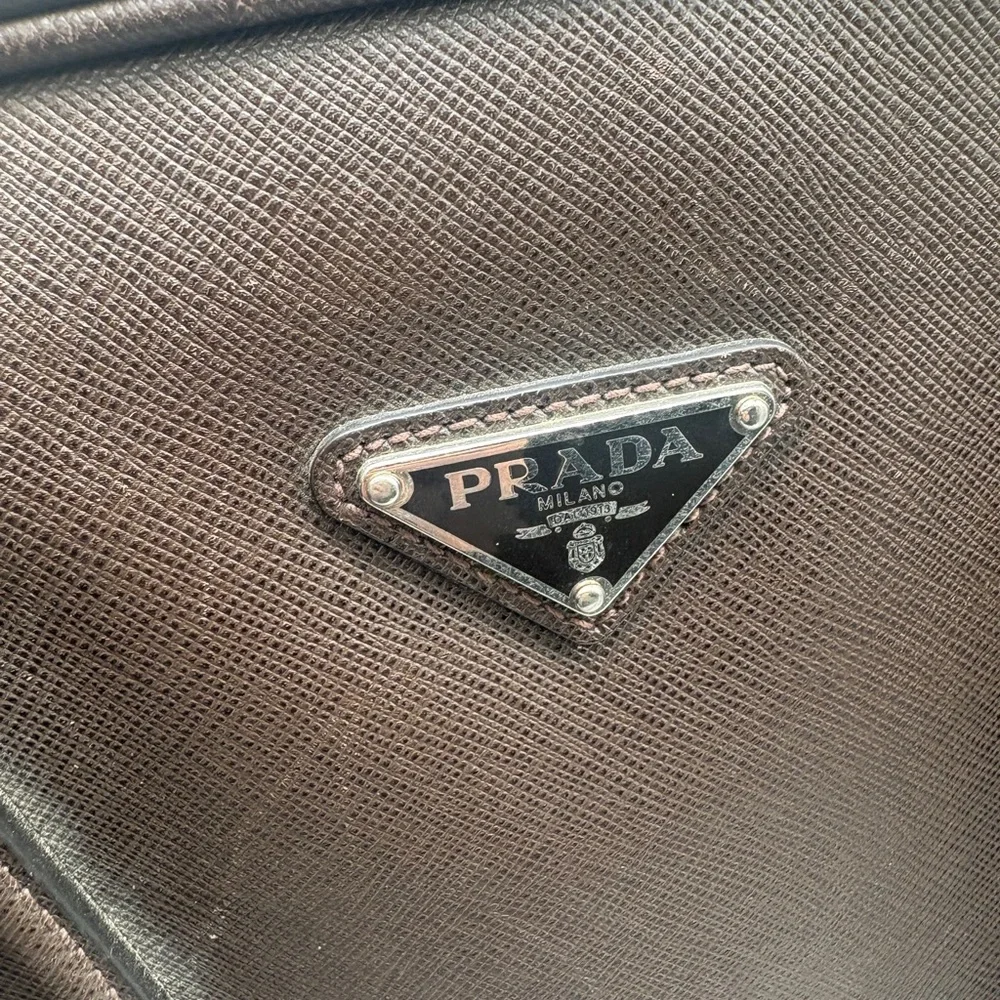 Prada Dark Brown Leather Briefcase